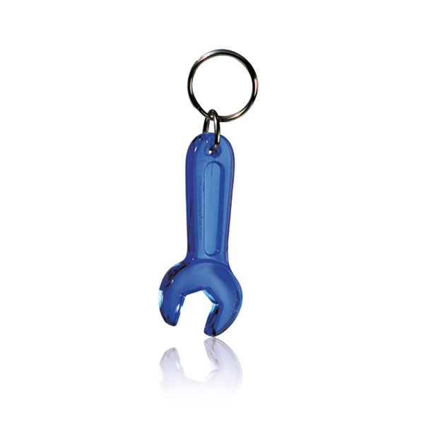 Svensknøgle Nøglering - Genbrugs Akryl-Blå