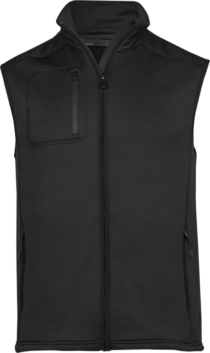 TEE JAYS Stretch Fleece Vest, herre-Sort