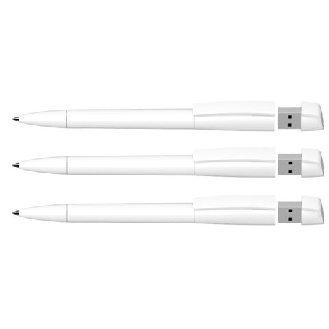 KLIO Pen plast tip, med 4 GB usb stik, Turnus T USB 2.0-Hvid
