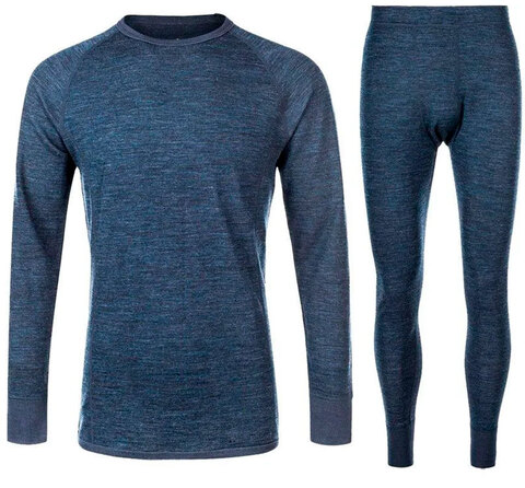 Merinould undertøjssæt, herre-Navy