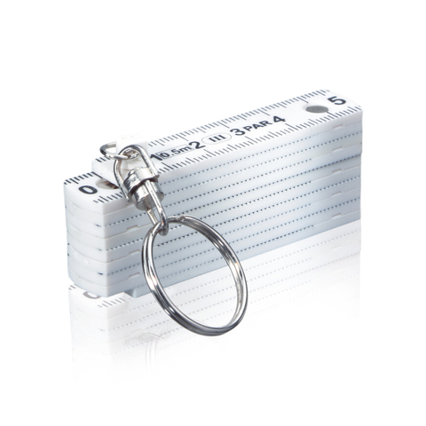 Mini-tommestok med nøglering-