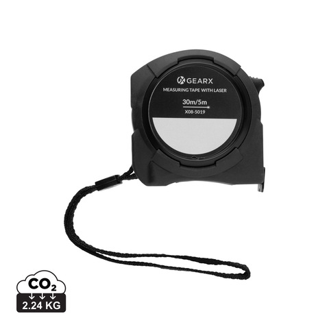 Gear X målebånd 5M, med 30M laser, sort-
