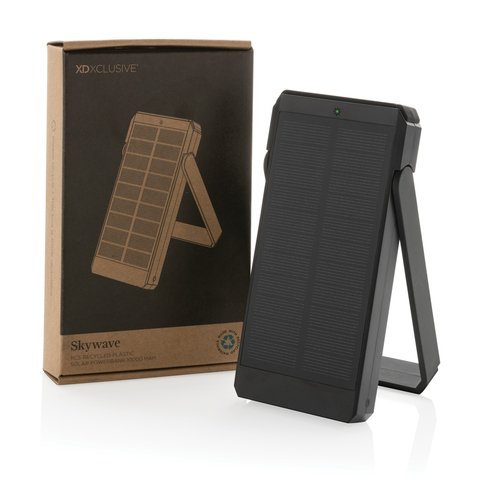 Skywave solar powerbank 10.000 mAh i RCS genanvendt plast-