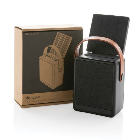 Skywave 12W Solar højttaler i RCS genanvendt plast, sort-
