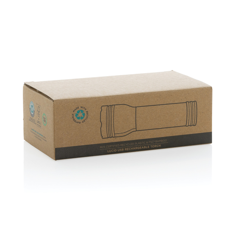 Lucid 3W RCS certificeret lygte i bambus og genanvendt plast, sort-Sort
