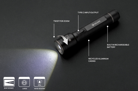 Gear X stor lommelygte i RCS genanvendt aluminium USB-oplade-