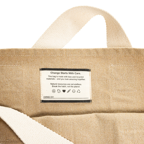BEAU AWARE™ Strandtaske i genanvendt canvas på 400g/m²-Beige