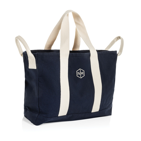 BEAU AWARE™ Strandtaske i genanvendt canvas på 400g/m²-Marineblå