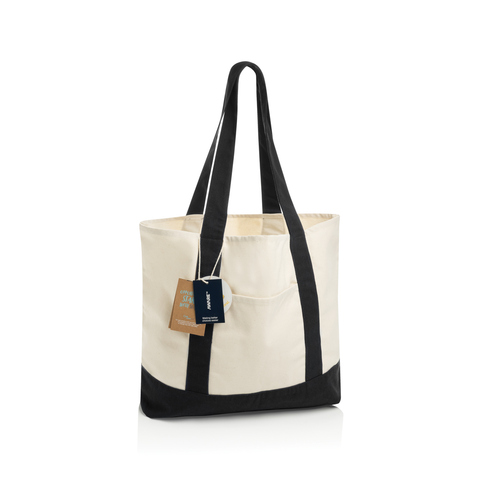 SHOP LOCAL AWARE™ genanvendt bomuld, 350 g/m², mulepose - Sort
