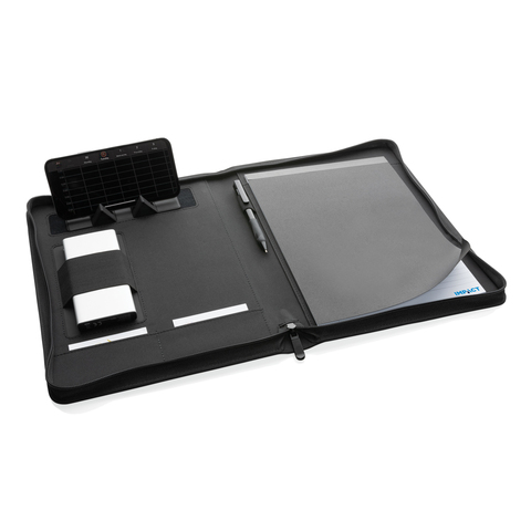 Impact Aware™ deluxe 300D tech portfolio med lynlås-Sort