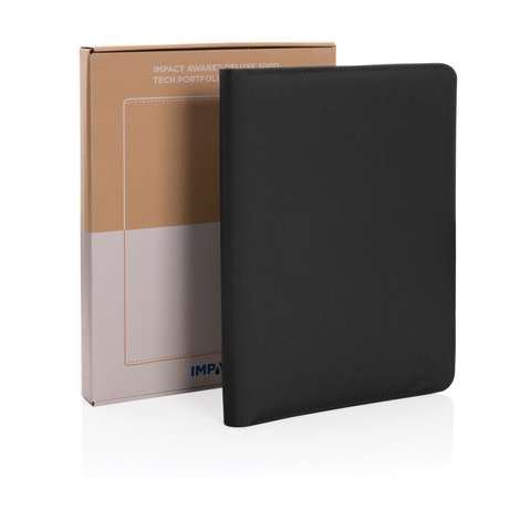 Impact Aware™ deluxe 300D tech portfolio med lynlås-Sort