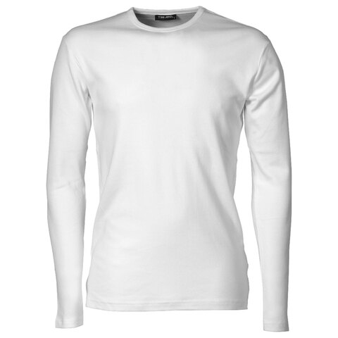 TEE JAYS Long Sleeve Interlock T-shirt - Økologisk, herre-Hvid