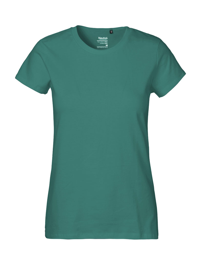 NEUTRAL Classic Dame T-shirt, 100% Økologisk Fairtrade Bomuld-Petrol