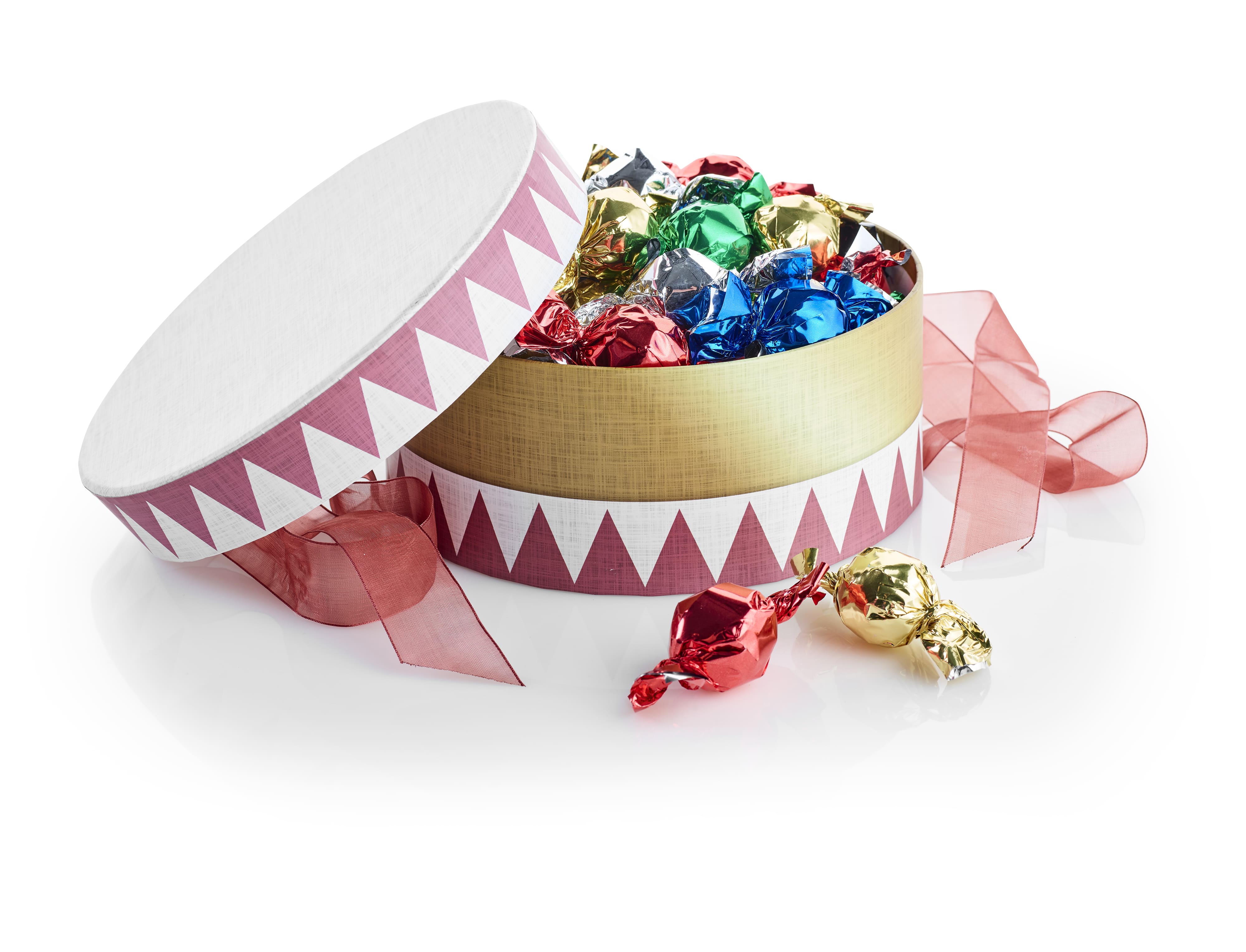 Hatteæske Mixede Chokoladekugler, 600 g.-Guld