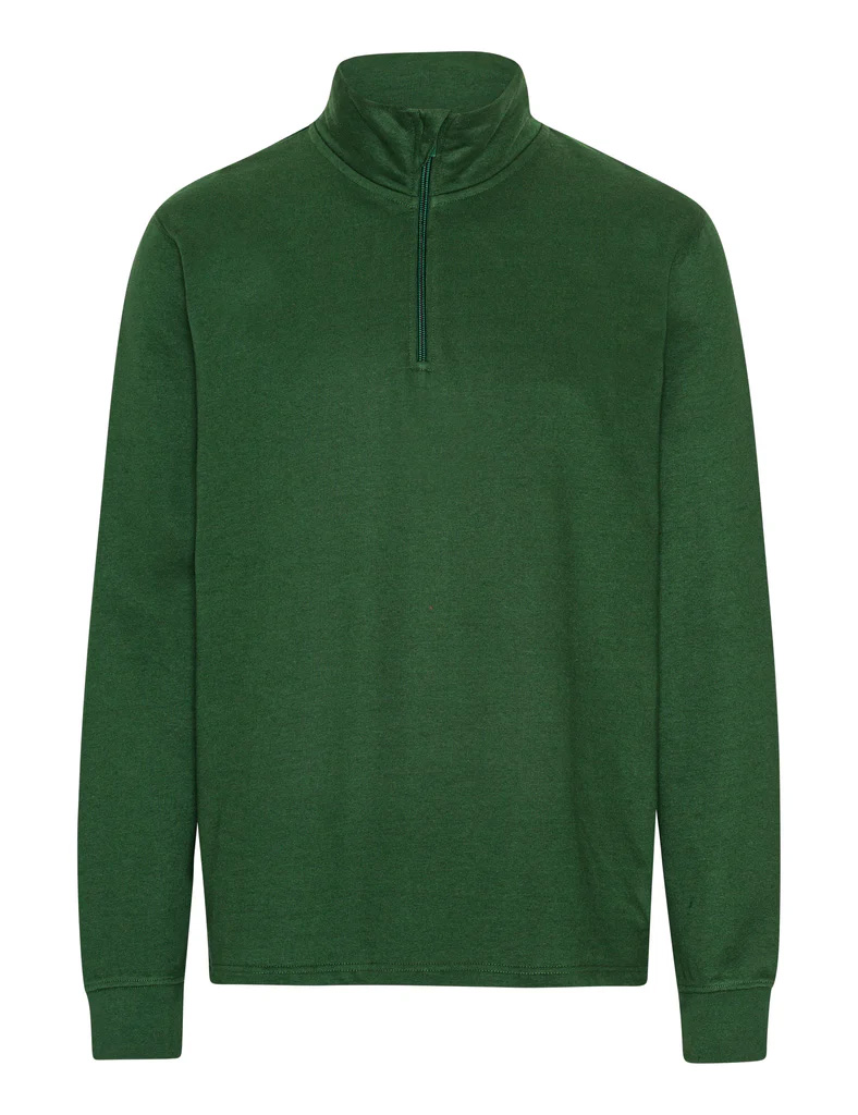NEUTRAL Unisex Quarter Zip Sweatshirt, 100% Økologisk Fairtrade Bomuld-Grøn