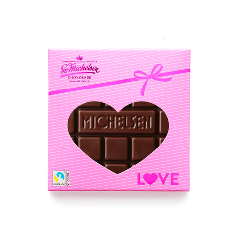 SV. MICHELSEN Chokoladebrud - Fairtrade-Chokoladehjerte mørk 62%