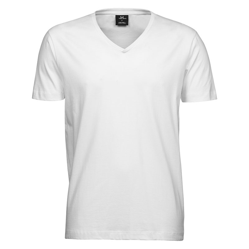 TEE JAYS Fashion V-Neck Sof T-shirt - Økologisk, herre-Hvid