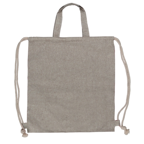 Snørepose i genanvendt bomuld-Lysegrå