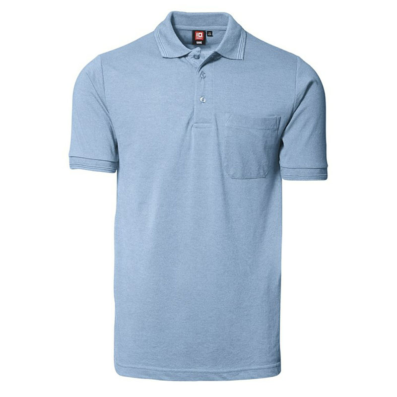 ID Klassisk Poloshirt - Lomme-Lyseblå